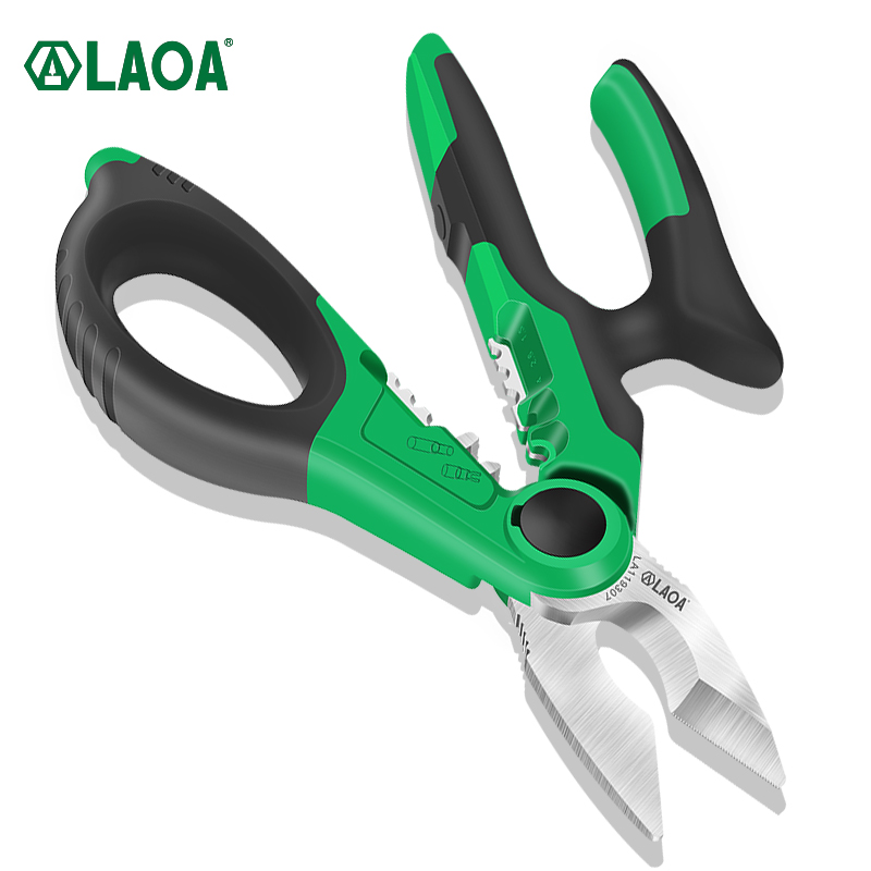 7" Multi-function Household Scissors Crimping Pliers Wire Stripper Wire Cutter 